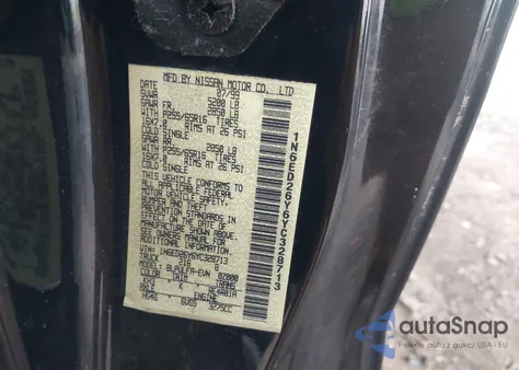 2000 Nissan Frontier Se-V6/Xe-V6 z USA, uszkodzony, nr VIN 1N6ED26Y6YC328713